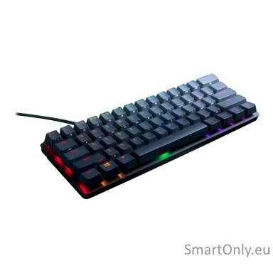 Razer Huntsman Mini Gaming keyboard 60% form factor; Doubleshot PBT keycaps with side-printed secondary functions RGB LED light US Wired Linear Optical RED