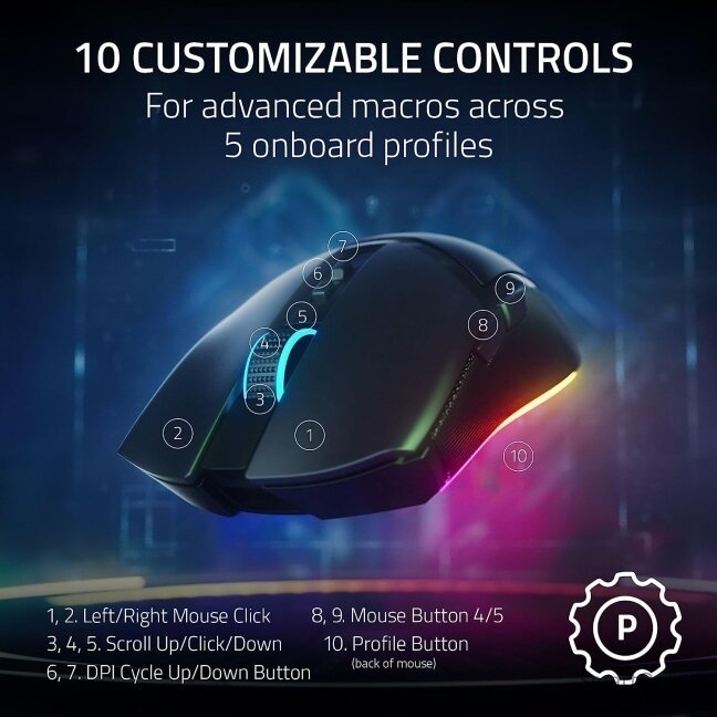 Razer | Cobra Pro | Wireless | Wireless (2.4GHz and Bluetooth) | Black | Yes 8
