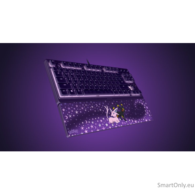 Razer Ornata V3 Tenkeyless | Gaming keyboard | Wired | US | Razer Mecha-Membrane Switches | Wrist Rest | Pokémon Espeon/Umbreon Edition 3