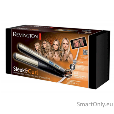 Remington Hair Straightener S6500 Sleek & Curl Ceramic heating system, Display Yes, Temperature (max) 230 °C, Black Remington Hair Straightener S6500 Sleek & Curl Ceramic heating system, Display Yes, Temperature (max) 230 °C, Black