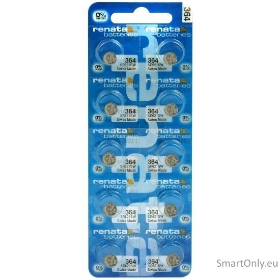 Renata 364 (SR621SW) baterijos 10 vnt. Renata 364 (SR621SW) baterijos 10 vnt.