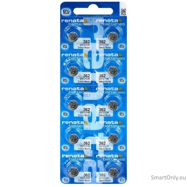 Renata 362 (SR721SW) baterijos 10 vnt. Renata 362 (SR721SW) baterijos 10 vnt.