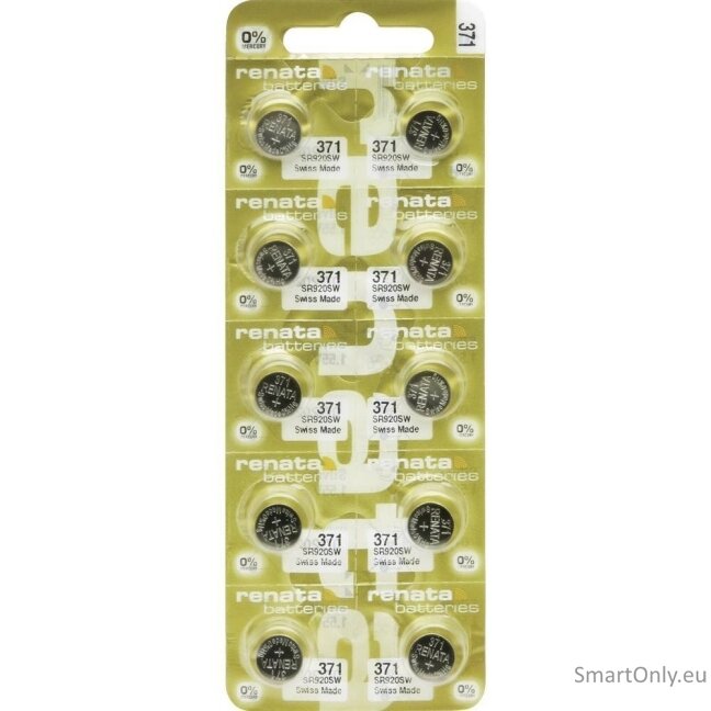 Renata 371 MP-E (SR920SW) baterijos 10 vnt. Renata 371 MP-E (SR920SW) baterijos 10 vnt.