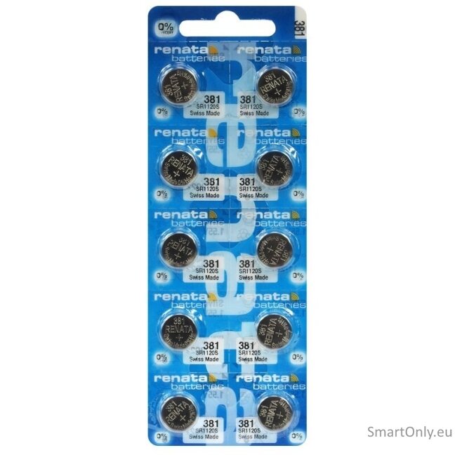 Renata 381 (SR1120SW) baterijos 10 vnt. Renata 381 (SR1120SW) baterijos 10 vnt.