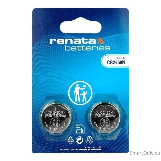 Renata CR2450N ličio baterijos 2 vnt. Renata CR2450N ličio baterijos 2 vnt.