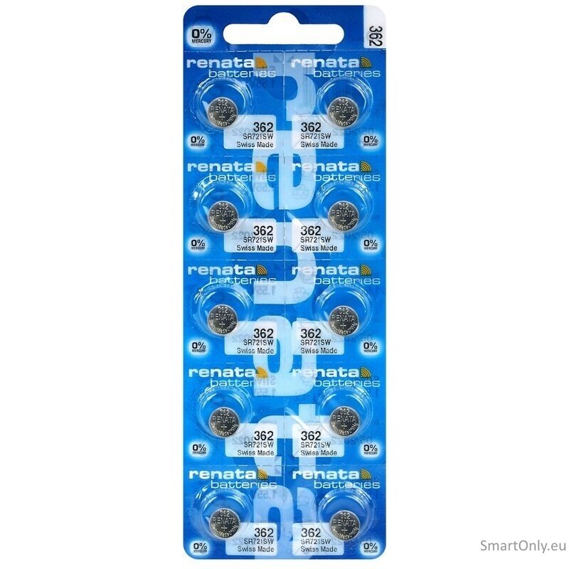 Renata 362 (SR721SW) baterijos 10 vnt. Renata 362 (SR721SW) baterijos 10 vnt.
