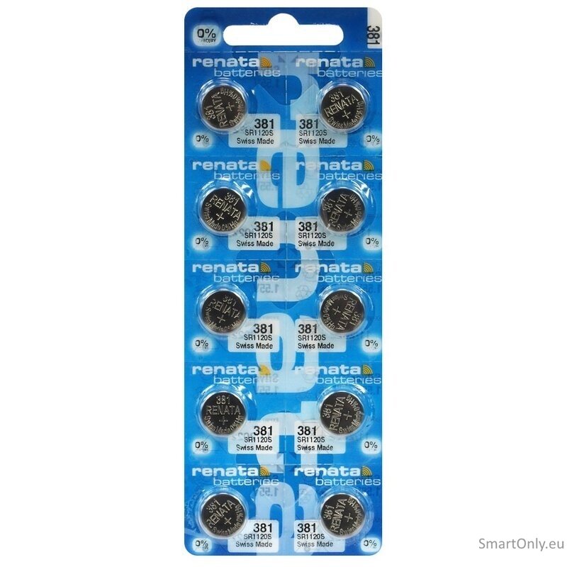 Renata 381 (SR1120SW) baterijos 10 vnt. Renata 381 (SR1120SW) baterijos 10 vnt.