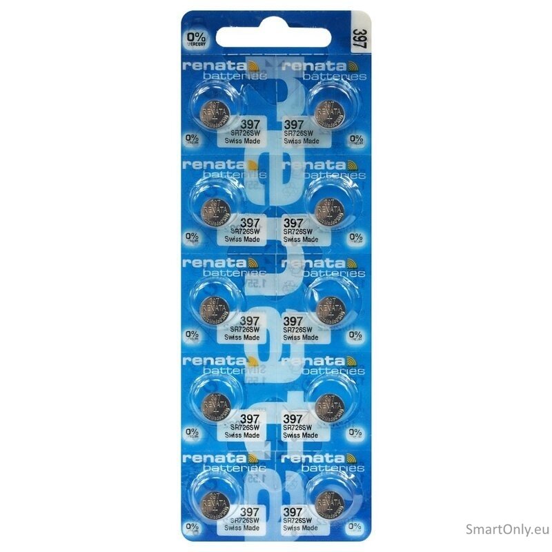 Renata 397 (SR726SW) baterijos 10 vnt.