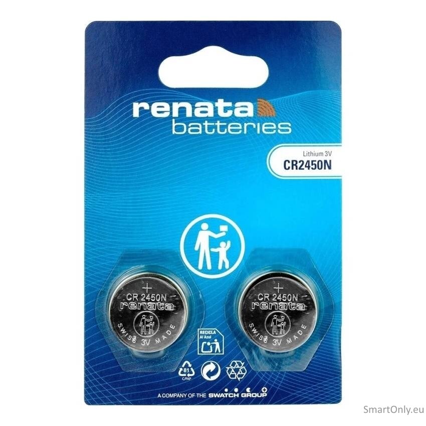 Renata CR2450N ličio baterijos 2 vnt. Renata CR2450N ličio baterijos 2 vnt.