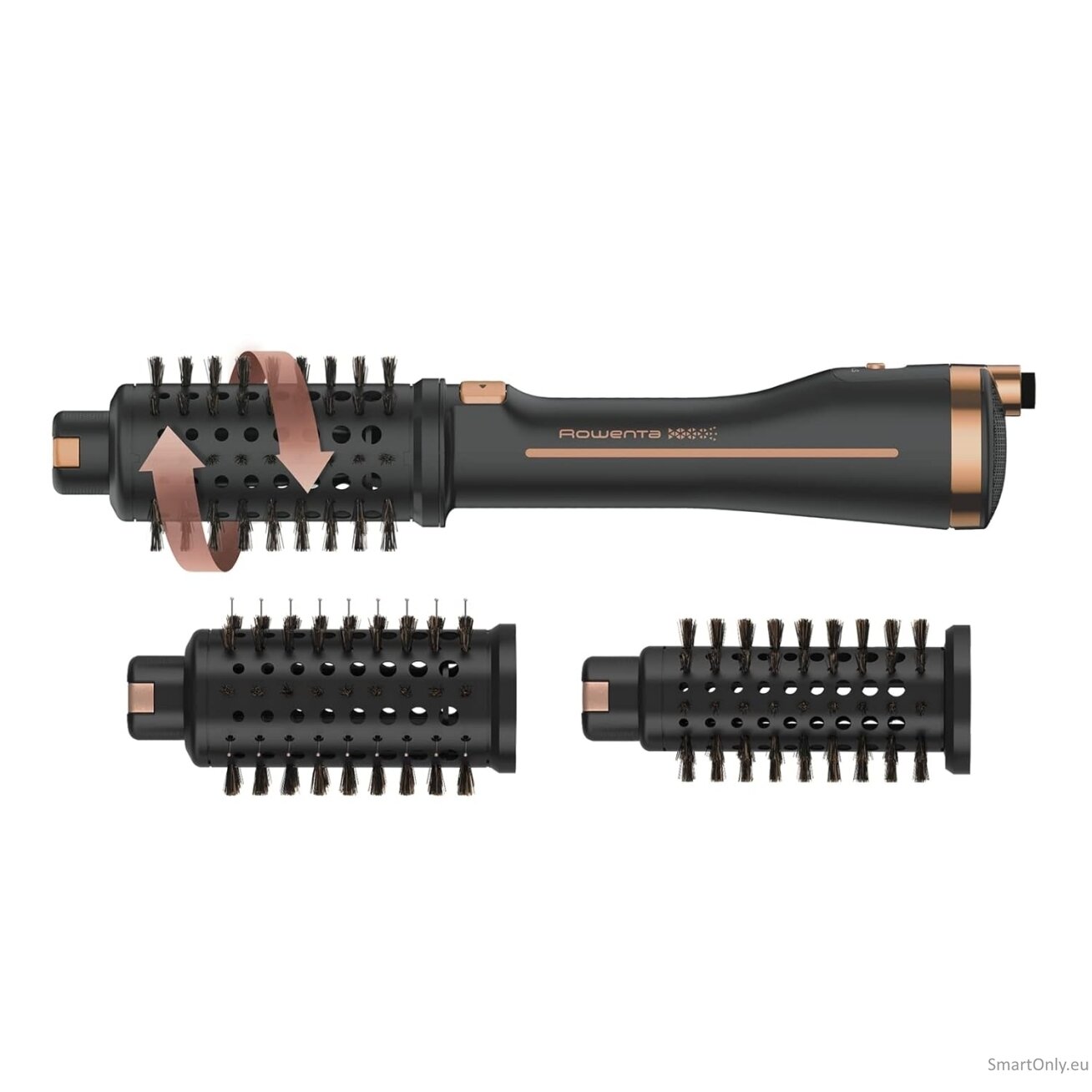Rowenta | Styling Hair Brush | CF9620 | Temperature (max) 80 °C | Number of heating levels 3 | Black/Gold Rose 2 Rowenta | Styling Hair Brush | CF9620 | Temperature (max) 80 °C | Number of heating levels 3 | Black/Gold Rose 2