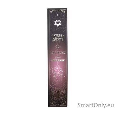 Rožių Kvapo smilkalai su Rožinio Kvarco kristalais Crystal Scents