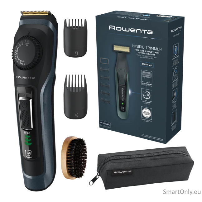 Rowenta Beard Trimmer | TN3804E0 Virtuo | Cordless | Number of length steps 39 | Black/Blue 3 Rowenta Beard Trimmer | TN3804E0 Virtuo | Cordless | Number of length steps 39 | Black/Blue 3