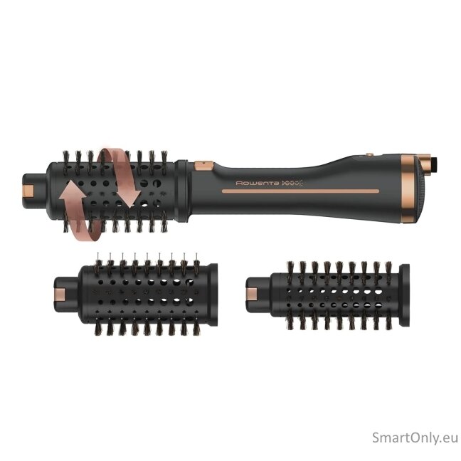 Rowenta | Styling Hair Brush | CF9620 | Temperature (max) 80 °C | Number of heating levels 3 | Black/Gold Rose 2 Rowenta | Styling Hair Brush | CF9620 | Temperature (max) 80 °C | Number of heating levels 3 | Black/Gold Rose 2