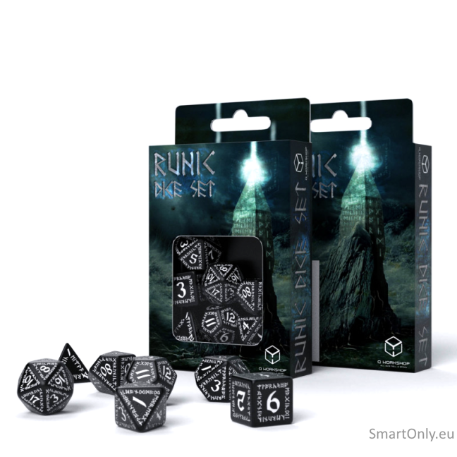Runic kauliukų rinkinys juodos ir baltos sp