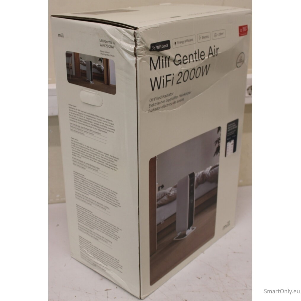 SALE OUT.  | Mill | Heater | OIL2000WIFI3 GEN3 | Oil Filled Radiator | 2000 W | Number of power levels 3 | Suitable for rooms up to 24 m² | White/Black | DAMAGED PACKAGING