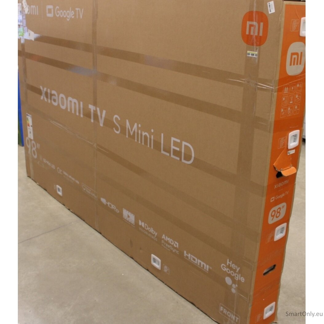 SALE OUT. Xiaomi TV S Mini LED 98 2026 | SALE OUT. | Xiaomi S Mini LED 2026 | 98 | Smart TV | Google TV | 4K UHD | Dark Grey | DAMAGED PACKAGING, MISSING SCREW (1 PC), DENTED BACKSIDE, DEMO