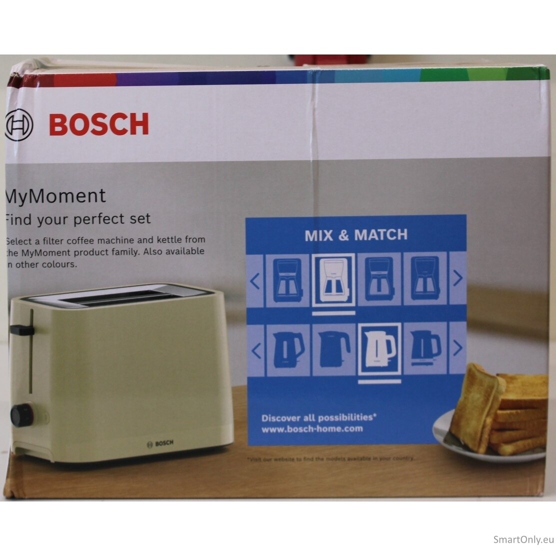 SALE OUT. Bosch TAT3M127 MyMoment Compact toaster, 950 W, 2 slots, Beige | SALE OUT. Compact Toaster | TAT3M127 MyMoment | Number of slots 2 | Housing material Plastic | Beige | DAMAGED PACKAGING AND ITEM BODY (EDGE) SALE OUT. Bosch TAT3M127 MyMoment Compact toaster, 950 W, 2 slots, Beige | SALE OUT. Compact Toaster | TAT3M127 MyMoment | Number of slots 2 | Housing material Plastic | Beige | DAMAGED PACKAGING AND ITEM BODY (EDGE)