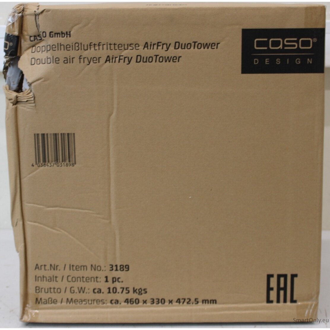 SALE OUT. Caso 03189 DuoTower Double Air Fryer, Total capacity 12.4 L, Black | Caso Double Air Fryer | AirFry DuoTower | Capacity 12.4 L | Black | DAMAGED PACKAGING, CRACKED BODY | 24 month(s) SALE OUT. Caso 03189 DuoTower Double Air Fryer, Total capacity 12.4 L, Black | Caso Double Air Fryer | AirFry DuoTower | Capacity 12.4 L | Black | DAMAGED PACKAGING, CRACKED BODY | 24 month(s)