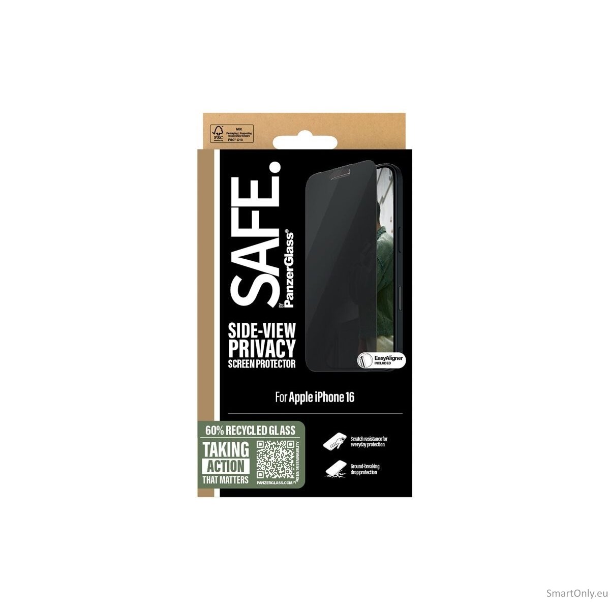 SAFE by PanzerGlass Privacy Screen Protector iPhone 16 | Ultra-Wide Fit | PanzerGlass 4