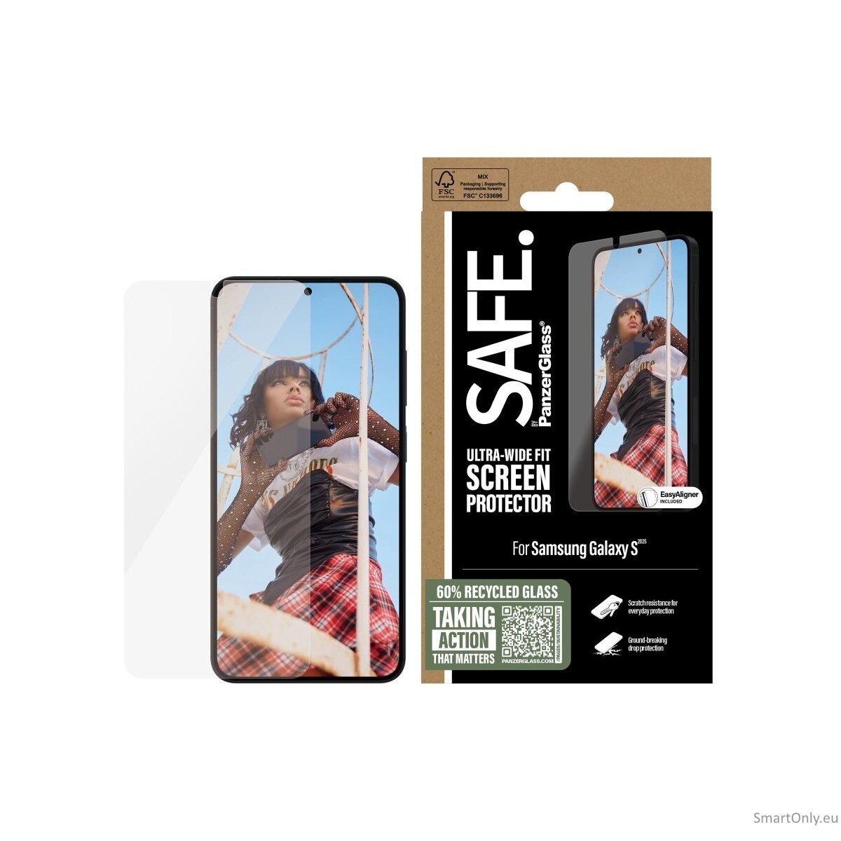 SAFE by PanzerGlass Screen Protector Samsung Galaxy S25 | Ultra-Wide Fit w Aligner | PanzerGlass 1 SAFE by PanzerGlass Screen Protector Samsung Galaxy S25 | Ultra-Wide Fit w Aligner | PanzerGlass 1