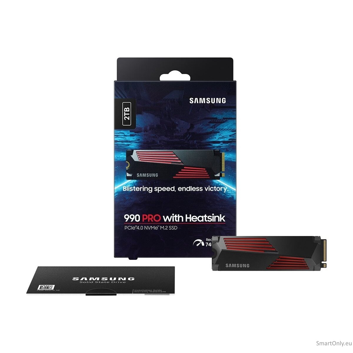 Samsung | 990 PRO with Heatsink | 2000 GB | SSD form factor M.2 2280 | Solid-state drive interface M.2 NVMe | Read speed 7450 MB/s | Write speed 6900 MB/s 9 Samsung | 990 PRO with Heatsink | 2000 GB | SSD form factor M.2 2280 | Solid-state drive interface M.2 NVMe | Read speed 7450 MB/s | Write speed 6900 MB/s 9