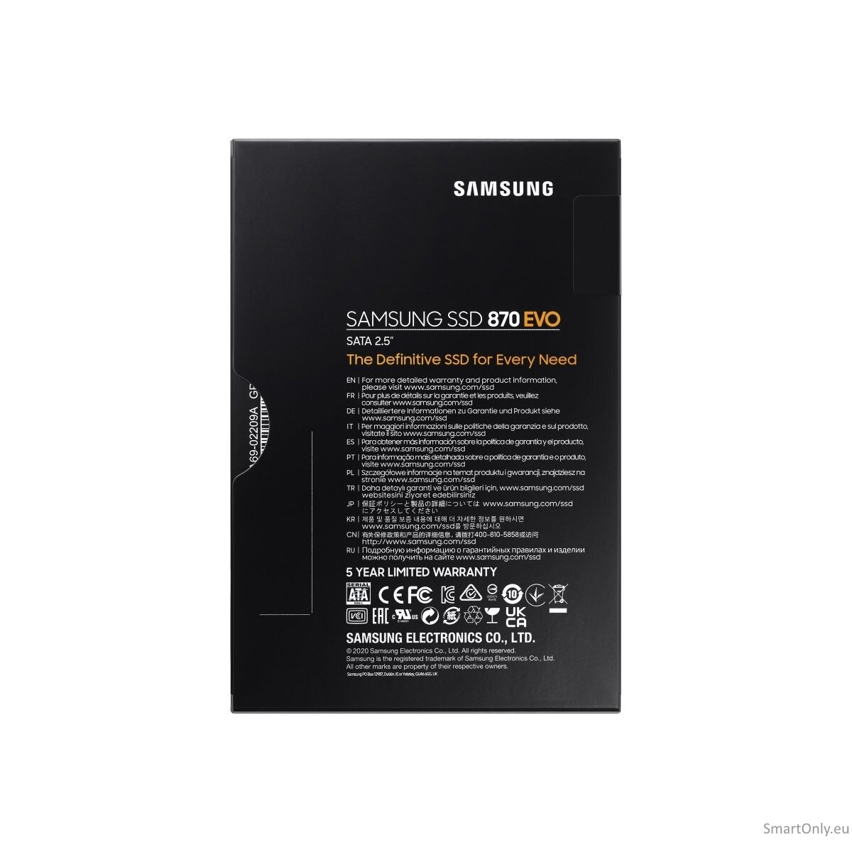 Samsung | SSD | 870 EVO | 1000 GB | SSD form factor 2.5" | Solid-state drive interface SATA III | Read speed 560 MB/s | Write speed 530 MB/s 9 Samsung | SSD | 870 EVO | 1000 GB | SSD form factor 2.5" | Solid-state drive interface SATA III | Read speed 560 MB/s | Write speed 530 MB/s 9