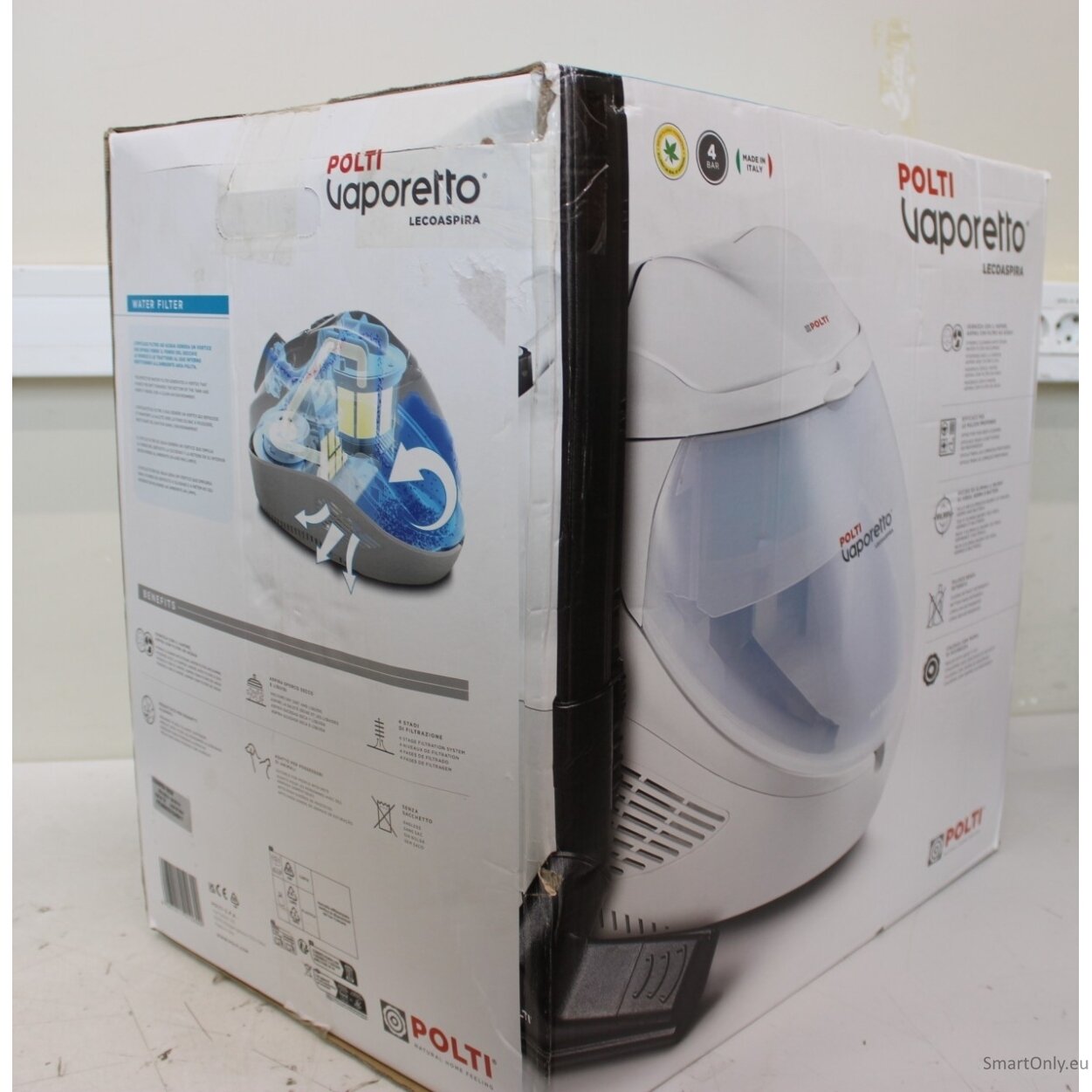 SALE OUT. Polti | Steam-Vacuum cleaner | Vaporetto Lecoaspira FAV30 | Power 1350 W | Steam pressure 4 bar | Water tank capacity 1.1 L | White | DAMAGFED PACKAGING,UNPACKED 1