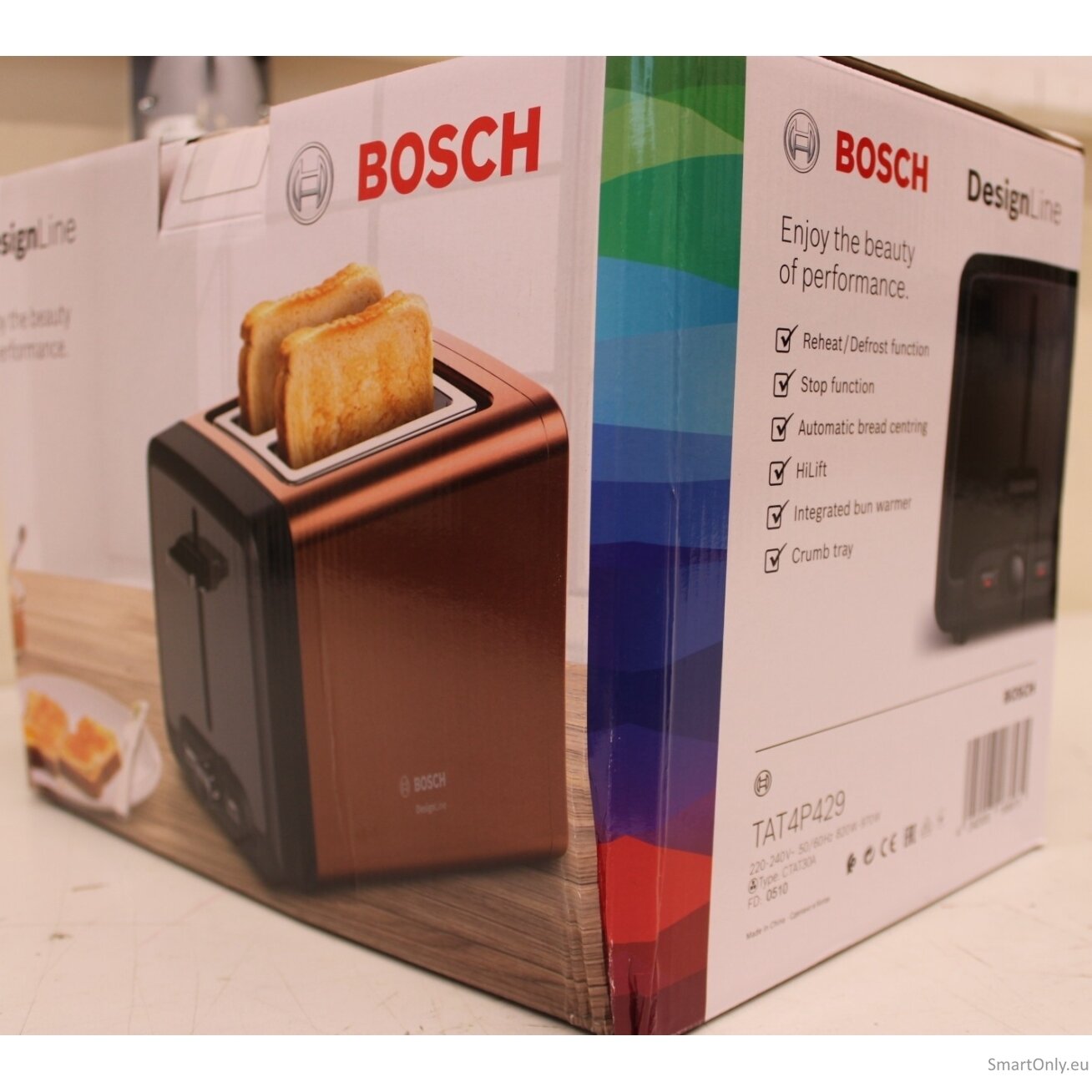 SALE OUT. Bosch TAT4P429 DesignLine Toaster, 970 W, 2 slots, Copper | SALE OUT. | Bosch DesignLine Toaster | TAT4P429 | Power 970 W | Number of slots 2 | Housing material Stainless Steel | Copper/Black | DAMAGED PACKAGING 3 SALE OUT. Bosch TAT4P429 DesignLine Toaster, 970 W, 2 slots, Copper | SALE OUT. | Bosch DesignLine Toaster | TAT4P429 | Power 970 W | Number of slots 2 | Housing material Stainless Steel | Copper/Black | DAMAGED PACKAGING 3