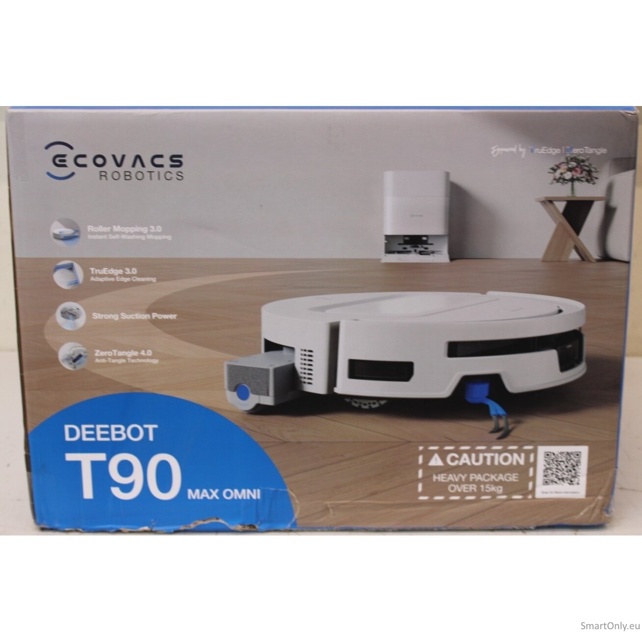 SALE OUT. Ecovacs DEEBOT T90 Max OMNI Vacuum Cleaner,Robot,Wet&Dry,30000Pa,TruEdge 3.0,ZeroTangle 4.0,OZMO Roller 3.0,White+OMNI Auto-Empty | Ecovacs Robot Vacuum Cleaner | DEEBOT T90 Max OMNI | Wet&Dry | Operating time (max) 257 min | 5200 mAh | Dust cap SALE OUT. Ecovacs DEEBOT T90 Max OMNI Vacuum Cleaner,Robot,Wet&Dry,30000Pa,TruEdge 3.0,ZeroTangle 4.0,OZMO Roller 3.0,White+OMNI Auto-Empty | Ecovacs Robot Vacuum Cleaner | DEEBOT T90 Max OMNI | Wet&Dry | Operating time (max) 257 min | 5200 mAh | Dust cap