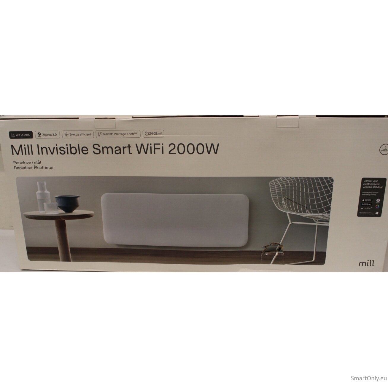 SALE OUT. Mill PA2000WIFI4 Panel Heater with WiFi Gen 4 2000 W Suitable for rooms 24-28 m², White, IPX4 | Mill Invisible Smart WiFi Heater | PA2000WIFI4 | Panel Heater | 2000 W | Suitable for rooms up to 24-28 m² | White | DAMAGED PACKAGING, DENTED BODY | SALE OUT. Mill PA2000WIFI4 Panel Heater with WiFi Gen 4 2000 W Suitable for rooms 24-28 m², White, IPX4 | Mill Invisible Smart WiFi Heater | PA2000WIFI4 | Panel Heater | 2000 W | Suitable for rooms up to 24-28 m² | White | DAMAGED PACKAGING, DENTED BODY |