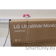 SALE OUT. LG 34WP550-B 34" UltraWide IPS/ 2560 x 1080/5ms/200cd/HDMI/Headset output LG 34WP550-B 34 ", IPS, UltraWide Full HD, 2560 x 1080 pixels, 21:9, 5 ms, 200 cd/m², Black, Headphone Out, DAMAGED PACKAGING, 75 Hz, HDMI ports quantity 2