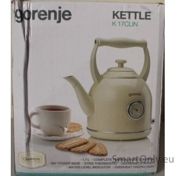 SALE OUT. | SALE OUT. | Gorenje | Kettle | K17CLIN | Electric | 2000 W | 1.7 L | Plastic/Metal | 360° rotational base | Ivory | DAMAGED PACKAGING SALE OUT. | SALE OUT. | Gorenje | Kettle | K17CLIN | Electric | 2000 W | 1.7 L | Plastic/Metal | 360° rotational base | Ivory | DAMAGED PACKAGING
