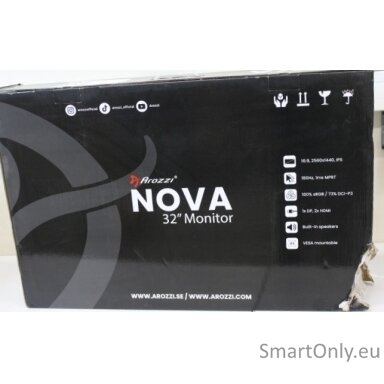 SALE OUT. Arozzi Nova 32" IPS, 180Hz, Computer Monitor - Purple | SALE OUT. Nova | 32 " | IPS | QHD | 16:9 | 180 Hz | 1 ms | 2560 x 1440 pixels | 300 cd/m² | HDMI ports quantity 2 | Purple | Warranty 24 month(s) | DAMAGED PACKAGING, SCRATCHED EDGES SALE OUT. Arozzi Nova 32" IPS, 180Hz, Computer Monitor - Purple | SALE OUT. Nova | 32 " | IPS | QHD | 16:9 | 180 Hz | 1 ms | 2560 x 1440 pixels | 300 cd/m² | HDMI ports quantity 2 | Purple | Warranty 24 month(s) | DAMAGED PACKAGING, SCRATCHED EDGES