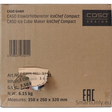 SALE OUT. | Caso | Ice Cube Machine | IceChef Compact | Power 120 W | Black | DAMAGED PACKAGING
