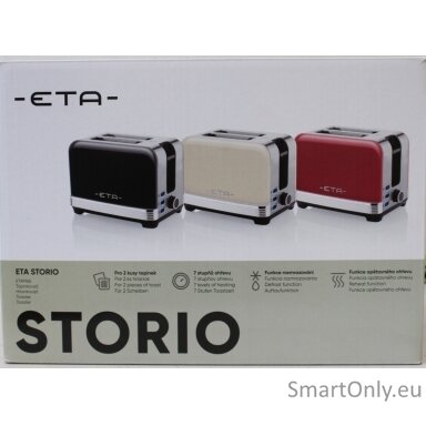 SALE OUT. ETA ETA916690040 STORIO Toaster, Power 930 W, 2 slots, Stainless steel, Beige | ETA | Storio Toaster | ETA916690040 | Power 930 W | Housing material Stainless steel | Beige | DAMAGED PACKAGING, DEMO