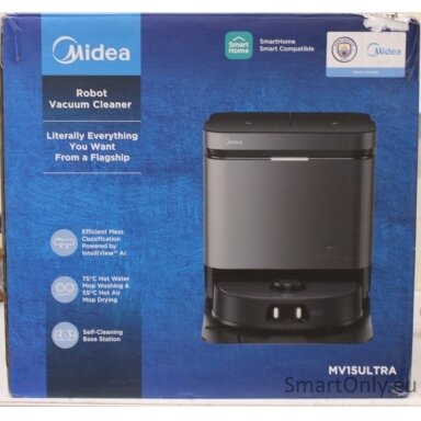 SALE OUT. Midea V15 Robot Vacuum Cleaner | Midea Robot Vacuum Cleaner | V15 | Wet&Dry | 5200 mAh | Dust capacity 3 L | 16200 Pa | Black | DAMAGED PACKAGING, MISSING MANUAL AND DUST BAG, DIRTY, SCRATCHED | 24 month(s) SALE OUT. Midea V15 Robot Vacuum Cleaner | Midea Robot Vacuum Cleaner | V15 | Wet&Dry | 5200 mAh | Dust capacity 3 L | 16200 Pa | Black | DAMAGED PACKAGING, MISSING MANUAL AND DUST BAG, DIRTY, SCRATCHED | 24 month(s)