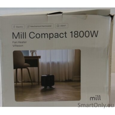 SALE OUT. Mill | Heater | CUS1800MECBA | PTC Fan | 1800 W | Suitable for rooms up to 30 m² | Black | DAMAGED PACKAGING