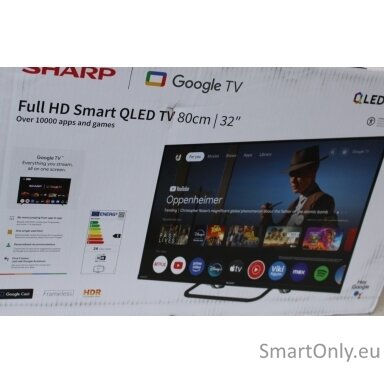 SALE OUT. Sharp 32HF3865E 32" (81cm) QLED Full HD Google TV | SALE OUT. | Sharp 32HF3865E | 32 | Smart TV | Google TV | DAMAGED PACKAGING
