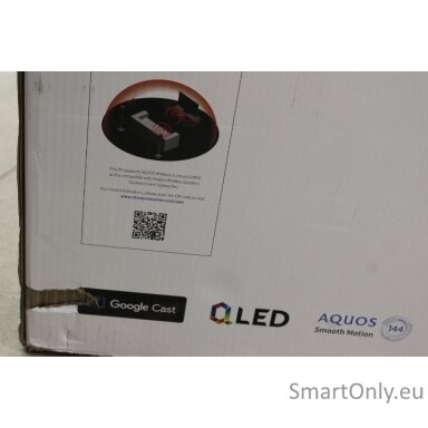 SALE OUT. Sharp 50HR7265E 50" (126cm) QLED 144Hz 4K Ultra HD Google TV, Dolby Vision, Dolby Atmos, Central Stand | SALE OUT. Sharp 50HR7265E | 50 | Smart TV | Google TV | Black | DAMAGED PACKAGING, SCRATCHED ON THE SCREEN