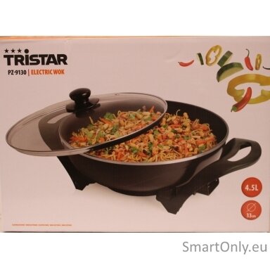 SALE OUT. Tristar PZ-9130 Electric Wok, Black | SALE OUT. | Tristar Electric Wok | PZ-9130 | 1500 W | Stainless steel | 4.5 L | Black | DAMAGED PACKAGING, SCRATCHED HANDLE