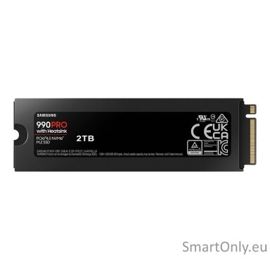 Samsung | 990 PRO with Heatsink | 2000 GB | SSD form factor M.2 2280 | Solid-state drive interface M.2 NVMe | Read speed 7450 MB/s | Write speed 6900 MB/s