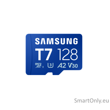 Samsung MicroSD card | T7 | 128 GB | microSDXC | Flash memory class U3, V30, A2 Samsung MicroSD card | T7 | 128 GB | microSDXC | Flash memory class U3, V30, A2