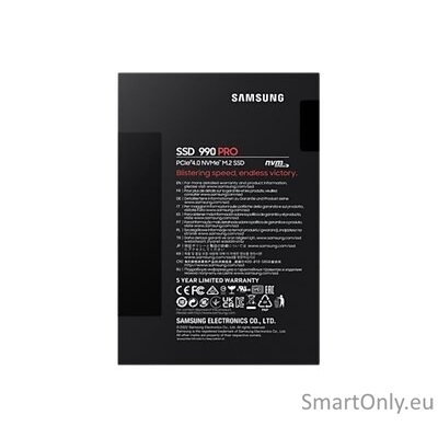 Samsung | 990 PRO | 1000 GB | SSD form factor M.2 2280 | Solid-state drive interface PCIe Gen4x4 | Read speed 7450 MB/s | Write speed 6900 MB/s 11 Samsung | 990 PRO | 1000 GB | SSD form factor M.2 2280 | Solid-state drive interface PCIe Gen4x4 | Read speed 7450 MB/s | Write speed 6900 MB/s 11