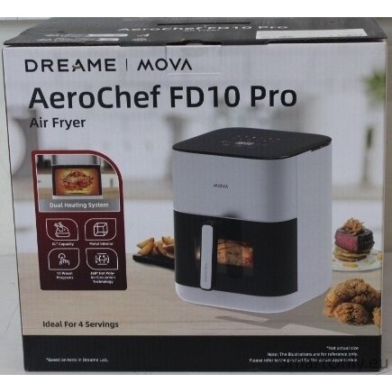 SALE OUT. MOVA FD10 Pro Air Fryer, 6 L, White | MOVA Air Fryer | FD10 Pro | Power 1800 W | Capacity 6 L | White | DAMAGED PACKAGING | 24 month(s) 3