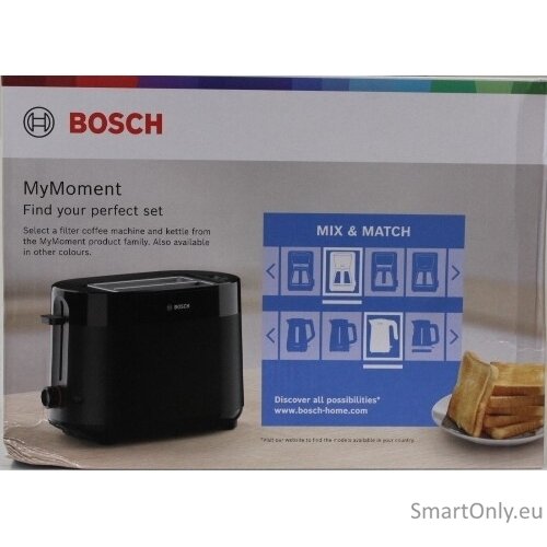 SALE OUT. Bosch Compact Toaster | TAT2M123 MyMoment | Power 950 W | Number of slots 2 | Housing material Plastic | Black | DAMAGED PACKAGING SALE OUT. Bosch Compact Toaster | TAT2M123 MyMoment | Power 950 W | Number of slots 2 | Housing material Plastic | Black | DAMAGED PACKAGING