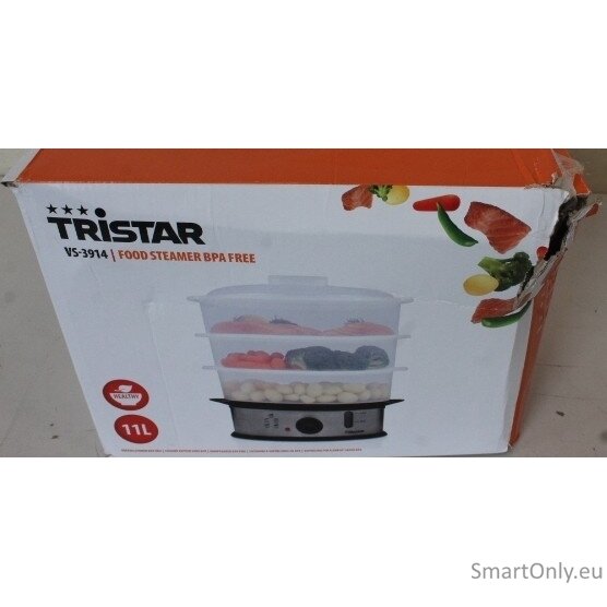 SALE OUT. Tristar | Food Steamer | VS-3914 | Silver | 1200 W | Capacity 11 L | DAMAGED PACKAGING | Number of baskets 3 SALE OUT. Tristar | Food Steamer | VS-3914 | Silver | 1200 W | Capacity 11 L | DAMAGED PACKAGING | Number of baskets 3