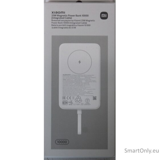 SALE OUT. 33W Magnetic Power Bank 10000mAh (Integrated Cable) | 10000 mAh | White | DEMO