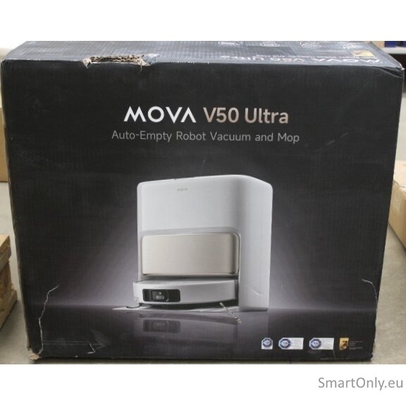 SALE OUT. MOVA V50 Ultra Robot Vacuum, White | MOVA Robot Vacuum | V50 Ultra | Wet&Dry | 6400 mAh | Dust capacity 3.2 L | 24000 Pa | White | DAMAGED PACKAGING | 34 month(s) 3 SALE OUT. MOVA V50 Ultra Robot Vacuum, White | MOVA Robot Vacuum | V50 Ultra | Wet&Dry | 6400 mAh | Dust capacity 3.2 L | 24000 Pa | White | DAMAGED PACKAGING | 34 month(s) 3
