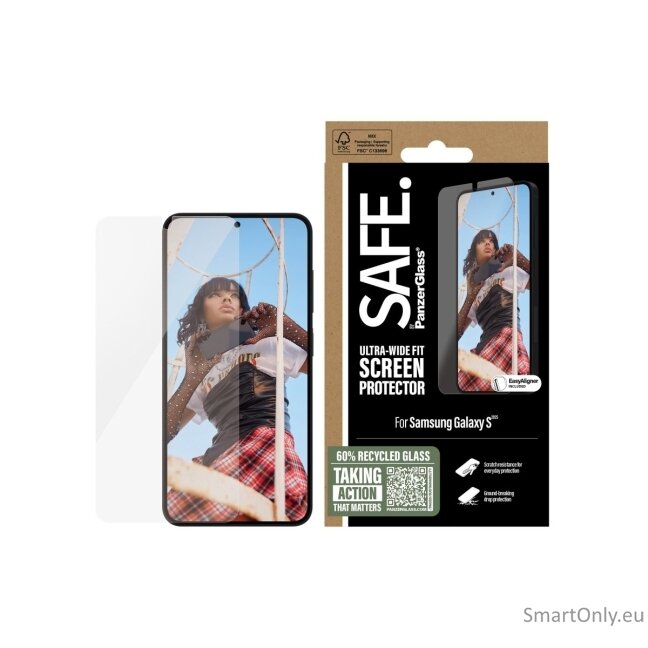 SAFE by PanzerGlass Screen Protector Samsung Galaxy S25 | Ultra-Wide Fit w Aligner | PanzerGlass 1