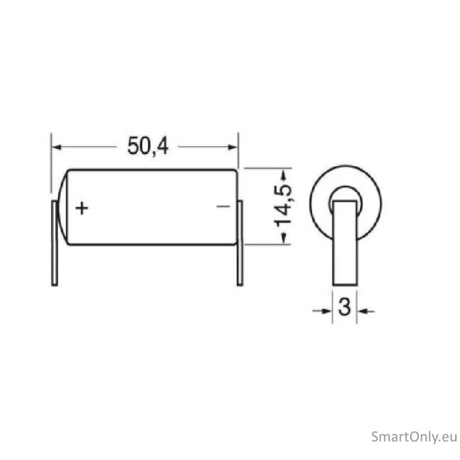 Saft LS14500 AA 3,6V 2600mAh +U ličio baterija 1 vnt. 1 Saft LS14500 AA 3,6V 2600mAh +U ličio baterija 1 vnt. 1